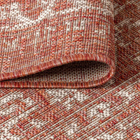 Malta Bohemian Medallion Textured Weave Indoor/Outdoor Red/Taupe Area Rug
