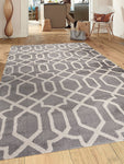 Gray Off-White Trellis Soft Area Rug