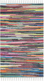 Hand-Woven Grey and Multi Flatweave Cotton Area