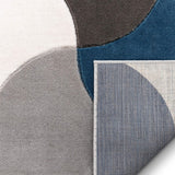 Good Vibes Helena Blue Modern Geometric Shapes 3D Texture Soft Area Rug