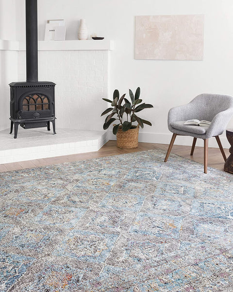 Dante Collection Distressed/Vintage Persian Soft Area Rug Multi