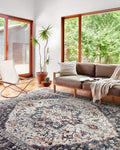 Samra Collection Ivory / Denim, Transitional Area Rug