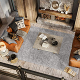 Aydin Plush Shag Mingled Gray/Ivory Soft Area Rug