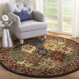 Heritage Collection Handmade Traditional Oriental Premium Wool Area Rug Multi / Burgundy