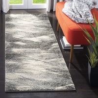 Modern Abstract Grey and Ivory Area Rug