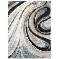 Abstract Gray Turquoise Blue Soft Area Rugs