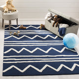 Kids Collection SFK907N Handmade Moroccan Wool Area Rug Navy / Ivory