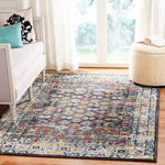 Monaco Collection Boho Chic Oriental Distressed Soft Area Rug Brown / Grey