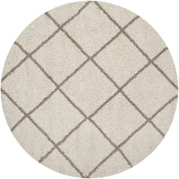 Diamond Trellis Ivory/Beige Soft Plush Shag Area Rug 2-inch Thick