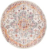 Boho Chic Medallion Distressed Soft Area Rug, Beige / Orange