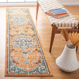 Boho Chic Medallion Distressed Soft Area Rug, Orange / Teal