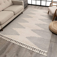 Zella Grey Tribal Diamond Medallion Soft Rug