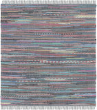 Hand Woven Aqua and Multi Cotton Area Rug