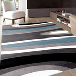 Gray/Grey Blue Abstract Area Rug