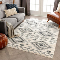 Prato Ivory Grey Southwestern Soft Area Rug