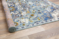 Traditional Distressed Blue Gray Area Rug