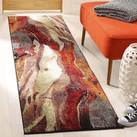 Modern Abstract Glacier Soft Area Rug, Red / Multi