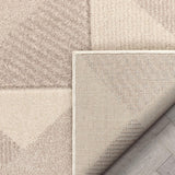 Beige Modern Geometric Boxes Triangles Pattern Area Rug