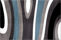 Gray/Grey Blue Abstract Area Rug