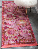 Baracoa Collection Bright Tones Vintage Traditional Pink Area Rug