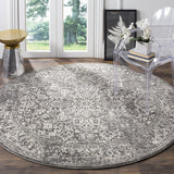 Vintage Oriental Grey and Ivory Area Rug