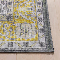 Mareva Machine Washable Yellow Vintage Oriental Medallion Area Rug