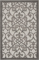 Floral Grey Charcoal Indoor/Outdoor Area Rug