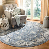 Oriental Area Rug Navy / Light Grey