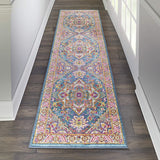 Persian Colorful Teal Multicolor Area Rug