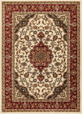 Medallion Ivory Red Traditional Soft Area Rug