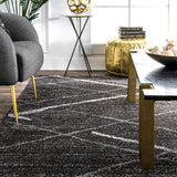 Stripes Dark Gray Soft Area Rugs