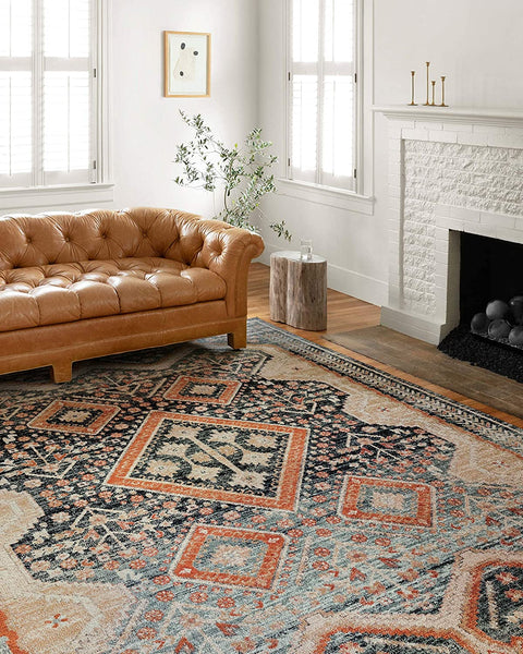 Jocelyn Collection Navy / Multi, Transitional Soft Area Rug