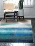 Estrella Collection Vibrant Abstract Blue Area Rug