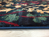 Floral Navy Purple Area Rugs