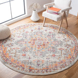 Boho Chic Medallion Distressed Soft Area Rug, Beige / Orange