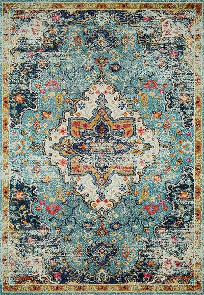 Nadia Collection Vintage Distressed Persian Soft Area Rug Blue/Midnight