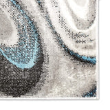 Abstract Gray Turquoise Blue Soft Area Rugs