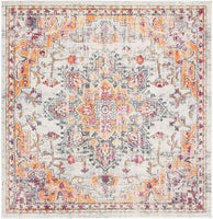 Boho Chic Medallion Distressed Soft Area Rug, Beige / Orange