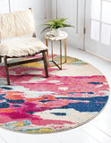 Estrella Collection Modern Abstract Pink Area Rug