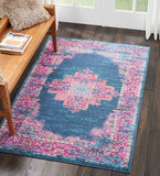 Blue Rose Contemporary Medallion Soft Area Rug