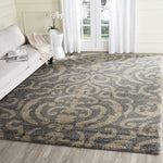 Damask Dining Plush Thick Area Rug, Cream Beige,large Rectangle