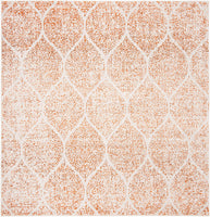 Geometric Trellis Distressed Cream/Orange Soft Area Rug