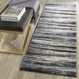 Modern Abstract Area Rug, Cream / Blue