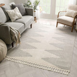 Zella Grey Tribal Diamond Medallion Soft Rug