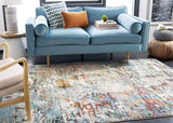 Modern Abstract Soft Area Rug, Grey / Blue