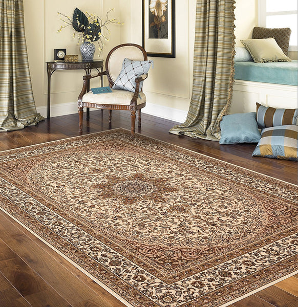 Traditional Brown Medallion Area Rug