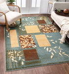 Ivory Floral Nature Modern Formal Soft Light Blue Soft Area Rug