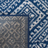 Moroccan Boho Distressed Area Rug Navy / Ivory