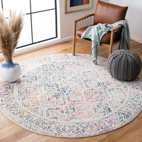 Moroccan Boho Distressed  Ivory / Dark Blue