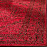 Oriental Vintage Distressed Medallion Red/Black Soft Area Rug